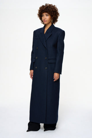 The Statement Maxi Coat Pinstripe