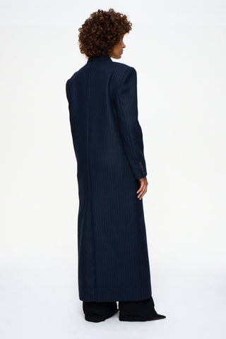 The Statement Maxi Coat Pinstripe